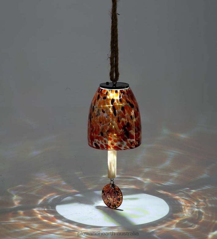 Plow & Hearth Solar Art Glass Bell Chime - Blue P22BD449 Yard & Garden