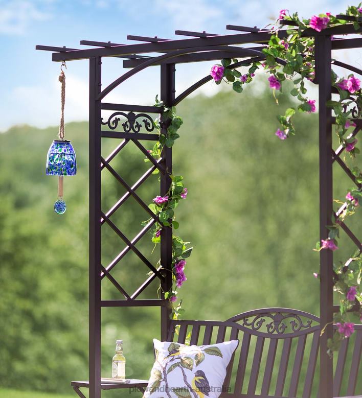 Plow & Hearth Solar Art Glass Bell Chime - Blue P22BD449 Yard & Garden