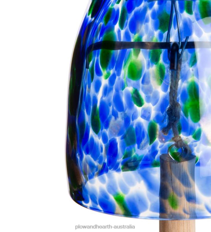 Plow & Hearth Solar Art Glass Bell Chime - Blue P22BD449 Yard & Garden