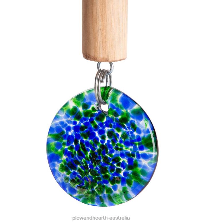 Plow & Hearth Solar Art Glass Bell Chime - Blue P22BD449 Yard & Garden