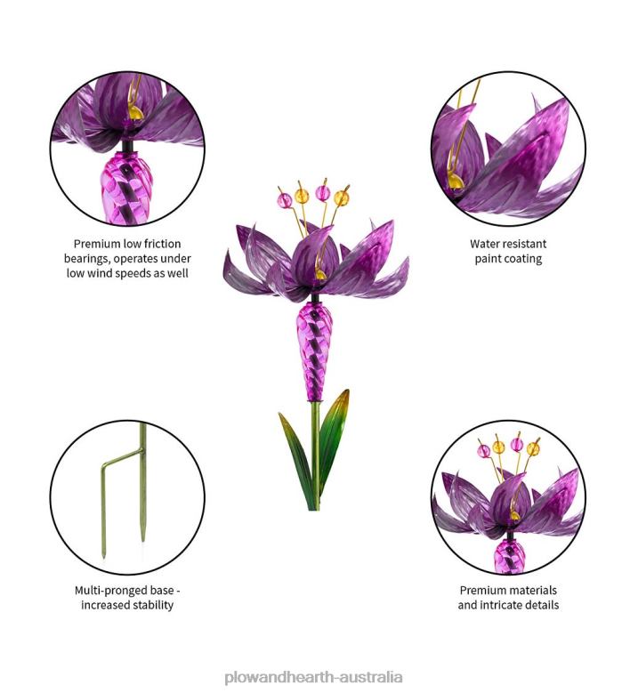 Plow & Hearth Flower Wind Spinner Garden Stake - Blue P22BD141 Yard & Garden