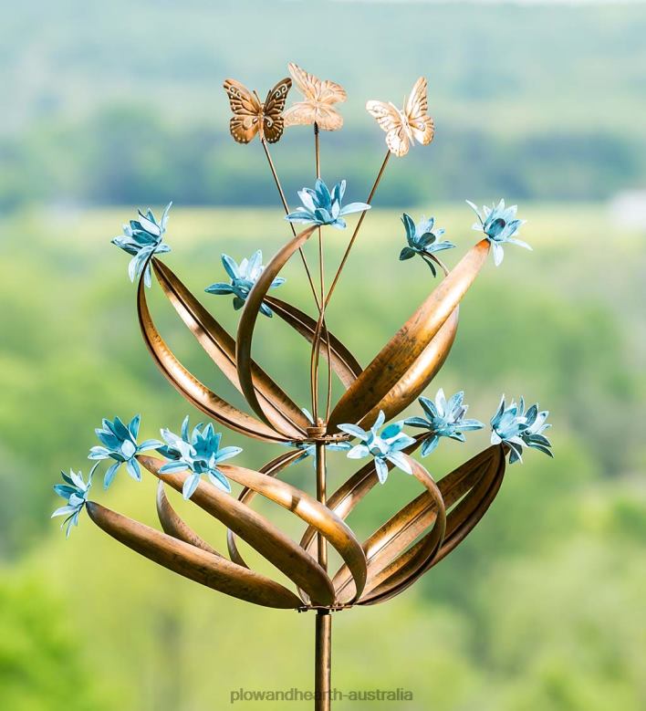 Plow & Hearth Flying Butterfly Vertical Wind Spinner - Multi P22BD217 Yard & Garden