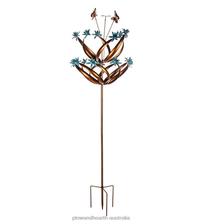Plow & Hearth Flying Butterfly Vertical Wind Spinner - Multi P22BD217 Yard & Garden