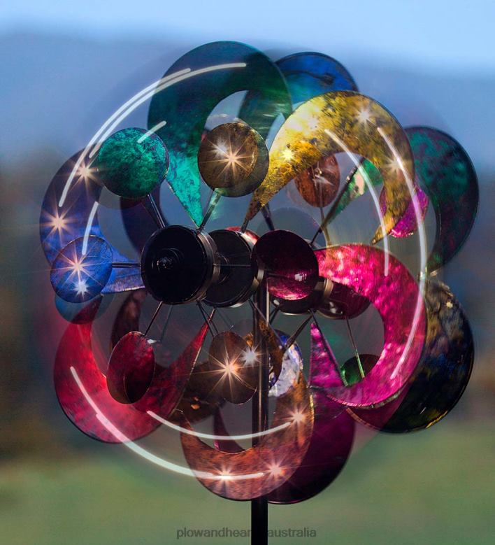 Plow & Hearth Four-Tier Flower Petal Solar Wind Spinner P22BD371 Yard & Garden