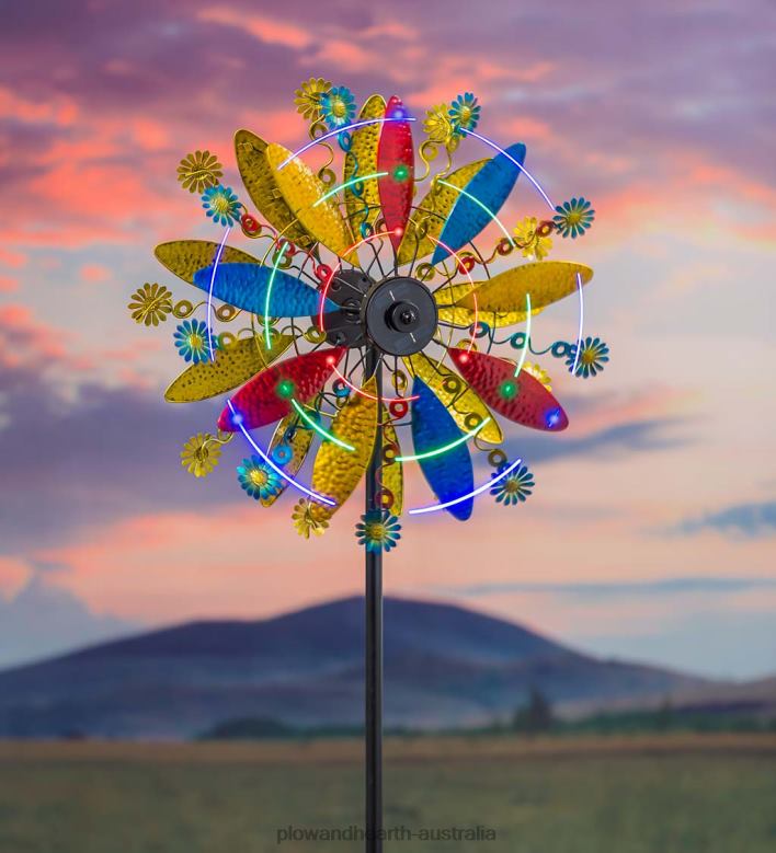 Plow & Hearth Light In Motion Petal Wind Spinner - Multi P22BD270 Yard & Garden