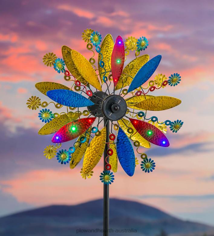 Plow & Hearth Light In Motion Petal Wind Spinner - Multi P22BD270 Yard & Garden