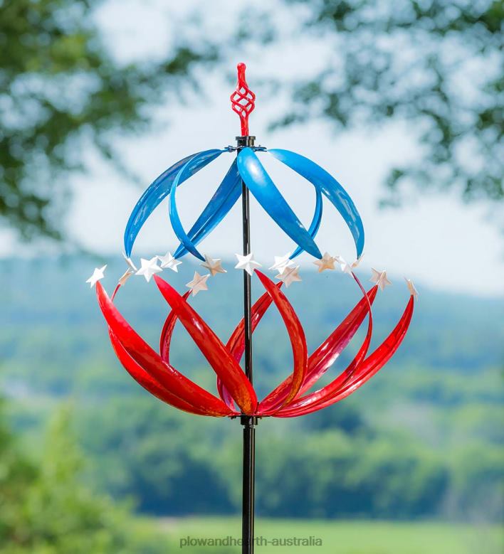 Plow & Hearth Patriotic Stars Wind Spinner P22BD372 Yard & Garden