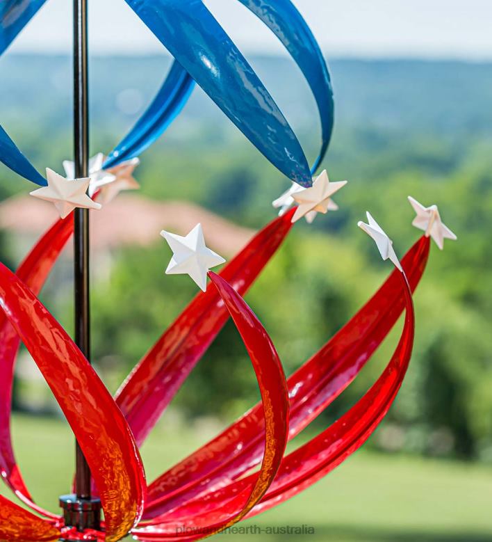 Plow & Hearth Patriotic Stars Wind Spinner P22BD372 Yard & Garden