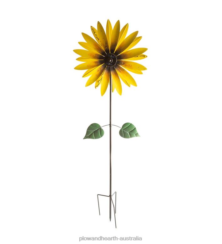 Plow & Hearth Solar Sunflower Wind Spinner P22BD184 Yard & Garden