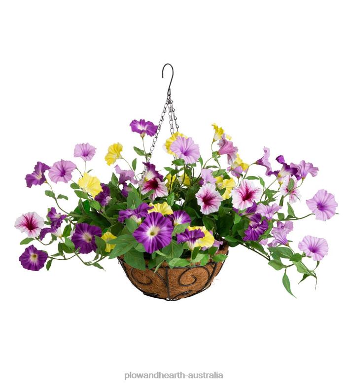 Plow & Hearth Faux Petunia Hanging Basket - Purple P22BD968 Yard & Garden