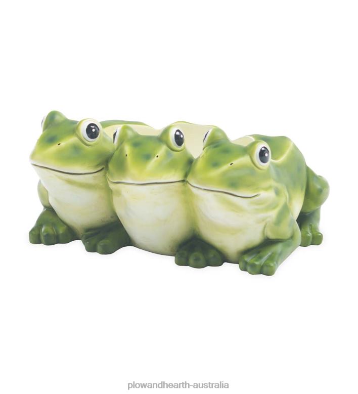 Plow & Hearth Indoor/Outdoor Frogs Triplets Planter for Flowers or Herbs P22BD960 Yard & Garden