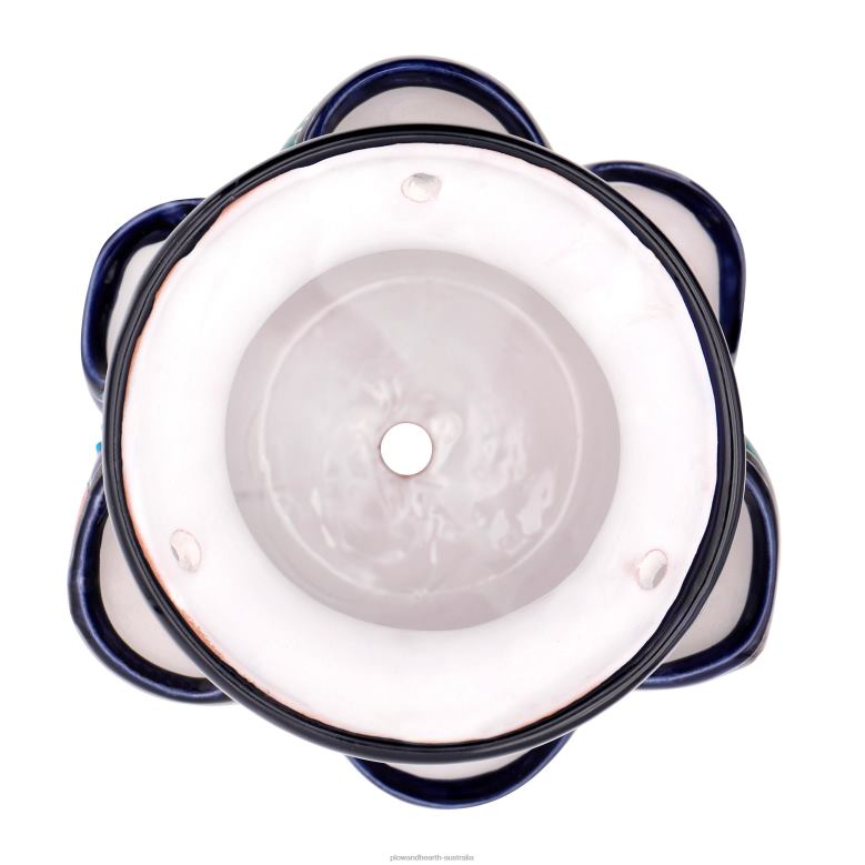 Plow & Hearth Large Royal Blue Talavera Strawberry Pot P22BD939 Yard & Garden