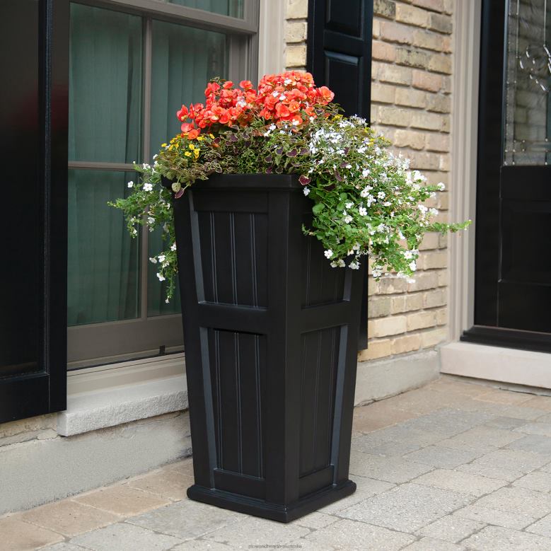 Plow & Hearth Lexington Tall Self-Watering Planter - White P22BD908 Yard & Garden