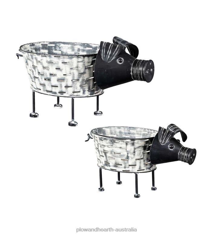 Plow & Hearth Rustic Pig Planters, Set of 2 P22BD979 Yard & Garden