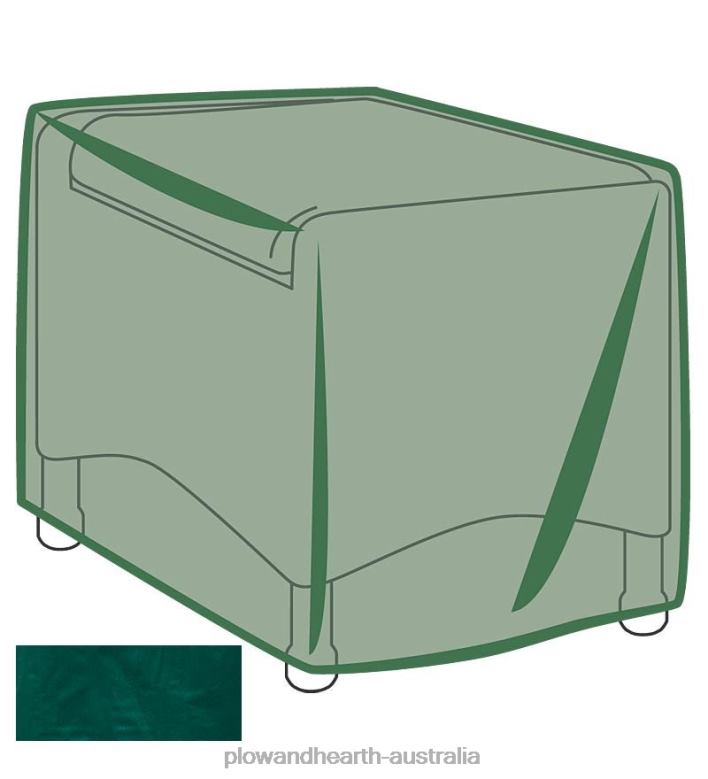 Plow & Hearth Classic Outdoor Furniture All-Weather Cover for Ottoman - Green P22BD1051 Yard & Garden