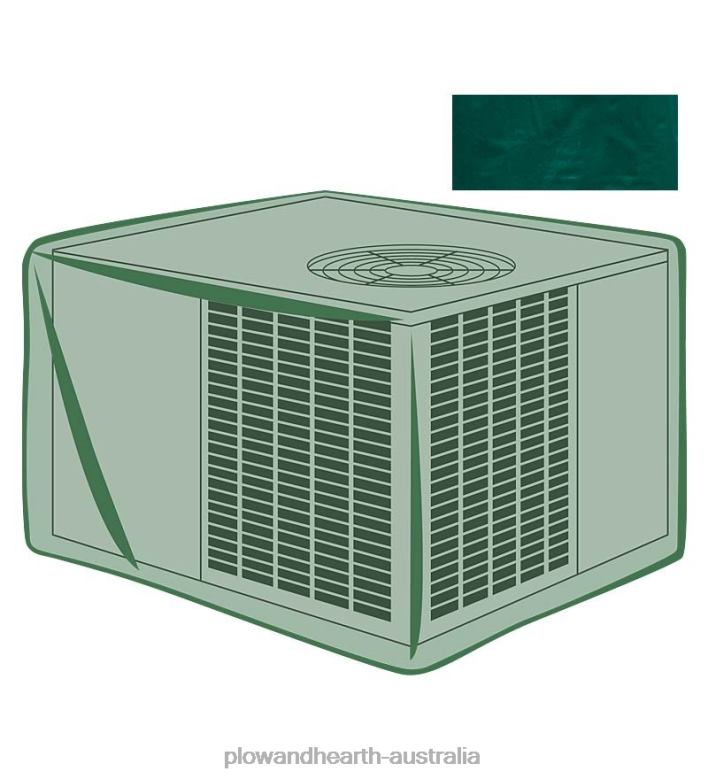 Plow & Hearth Classic Outdoor Furniture All-Weather Cover for Square Air Conditioner - Green P22BD1029 Yard & Garden