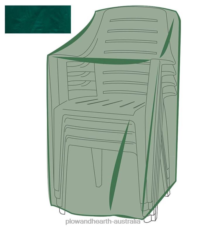 Plow & Hearth Classic Outdoor Furniture All-Weather Cover for Stacking Chairs - Green P22BD1034 Yard & Garden