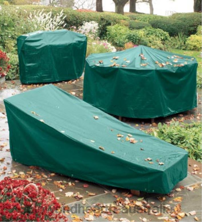 Plow & Hearth Classic Outdoor Furniture All-Weather Cover for X-Large Round Table & Chairs - Green P22BD1067 Yard & Garden