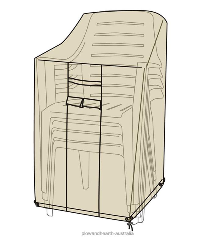 Plow & Hearth Deluxe Stacking Chairs Cover - Tan P22BD1047 Yard & Garden