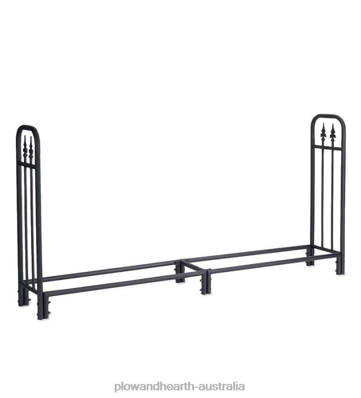Plow & Hearth Heavy Duty Steel Wood Rack with Finial Design P22BD1003 Yard & Garden