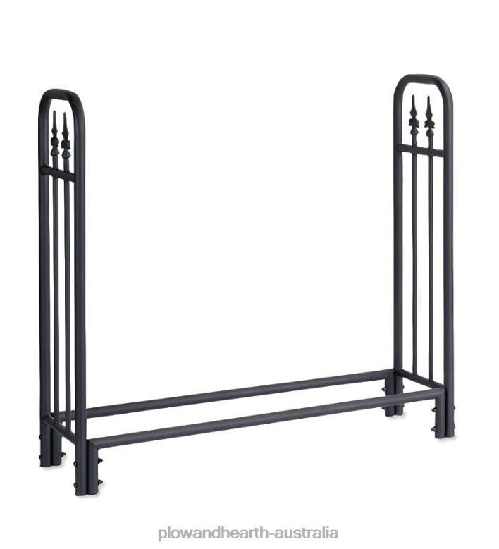 Plow & Hearth Heavy Duty Steel Wood Rack with Finial Design P22BD1003 Yard & Garden