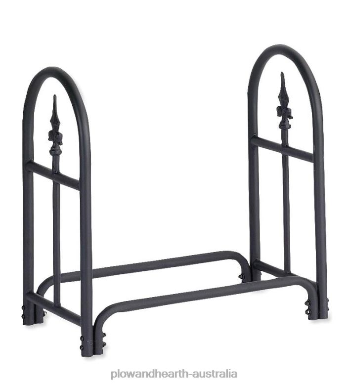 Plow & Hearth Heavy Duty Steel Wood Rack with Finial Design P22BD1003 Yard & Garden