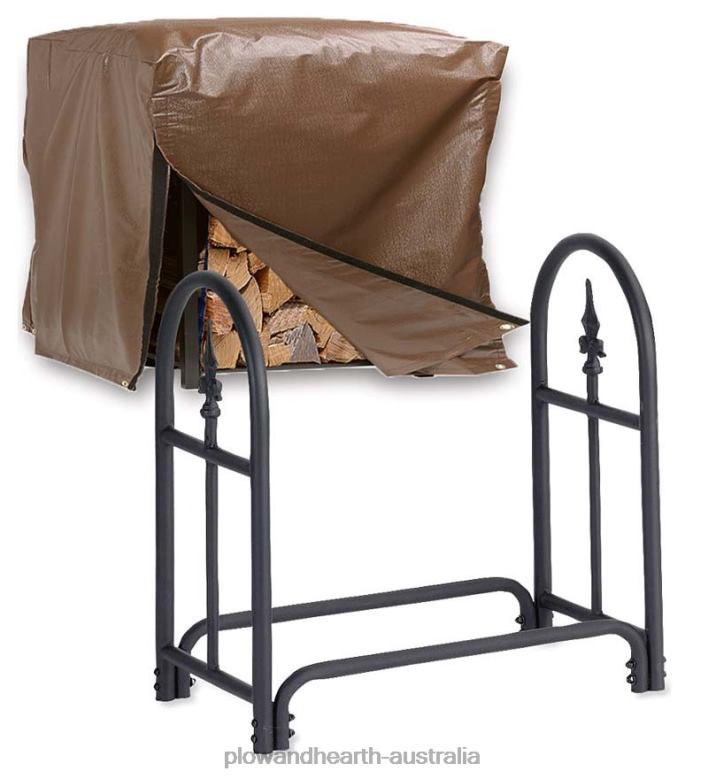 Plow & Hearth Heavy Duty Steel Wood Rack with Finial Design P22BD1003 Yard & Garden