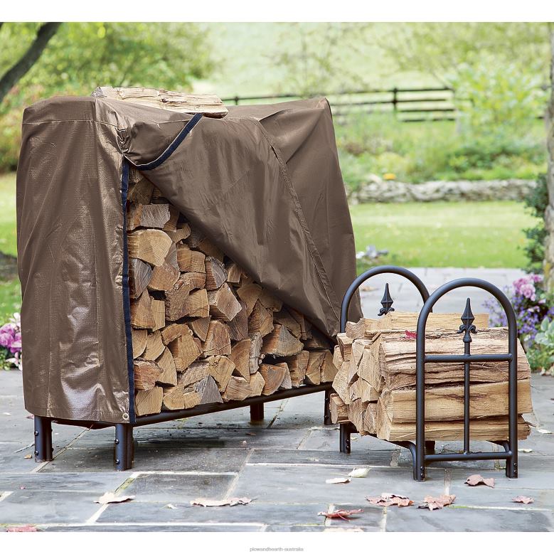 Plow & Hearth Heavy Duty Steel Wood Rack with Finial Design P22BD1003 Yard & Garden