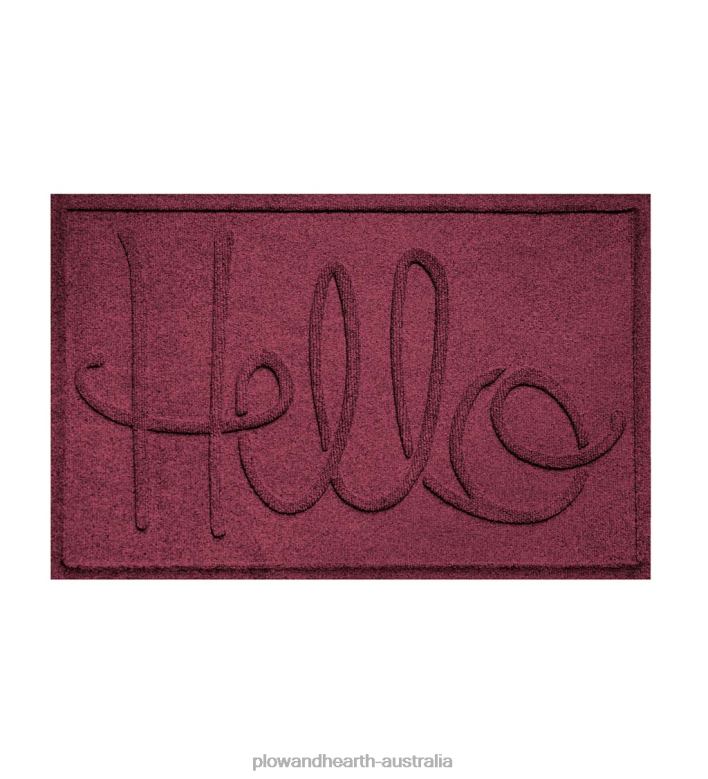 Plow & Hearth Waterhog Indoor/Outdoor Hello Doormat, 2' x 3' - Blue P22BD1041 Yard & Garden