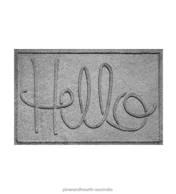 Plow & Hearth Waterhog Indoor/Outdoor Hello Doormat, 2' x 3' - Blue P22BD1041 Yard & Garden