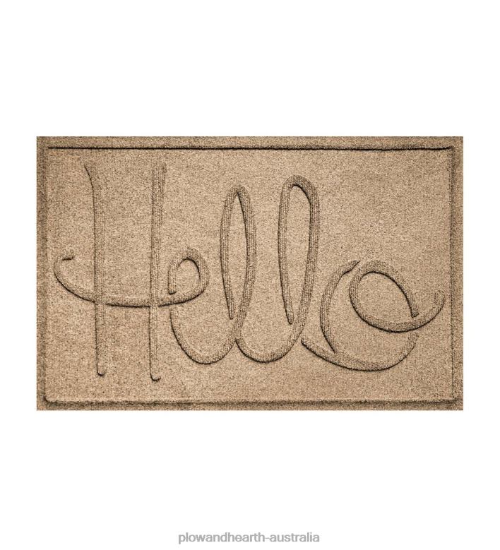 Plow & Hearth Waterhog Indoor/Outdoor Hello Doormat, 2' x 3' - Blue P22BD1041 Yard & Garden