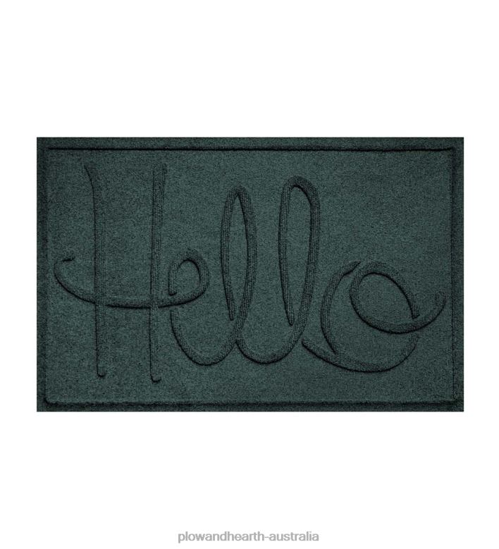 Plow & Hearth Waterhog Indoor/Outdoor Hello Doormat, 2' x 3' - Blue P22BD1041 Yard & Garden