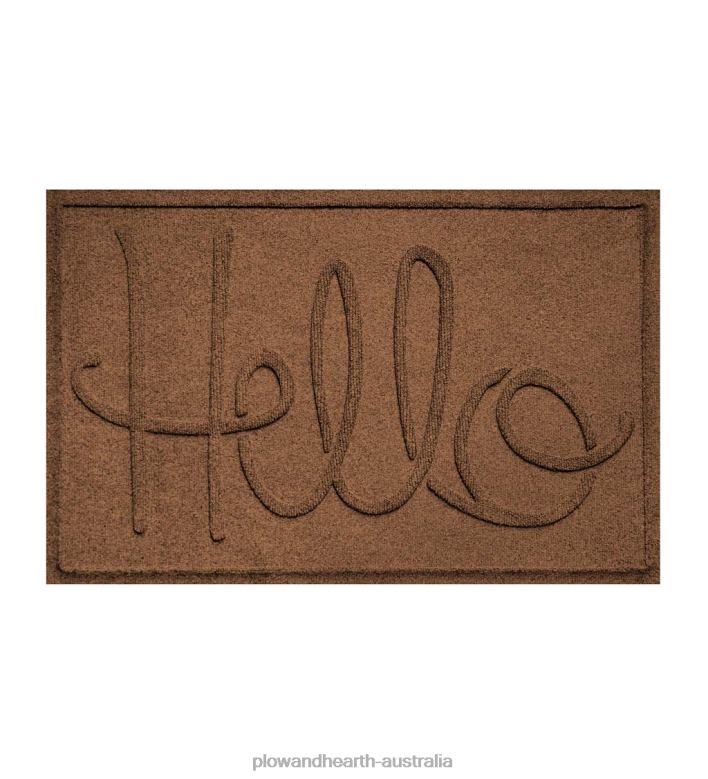 Plow & Hearth Waterhog Indoor/Outdoor Hello Doormat, 2' x 3' - Blue P22BD1041 Yard & Garden