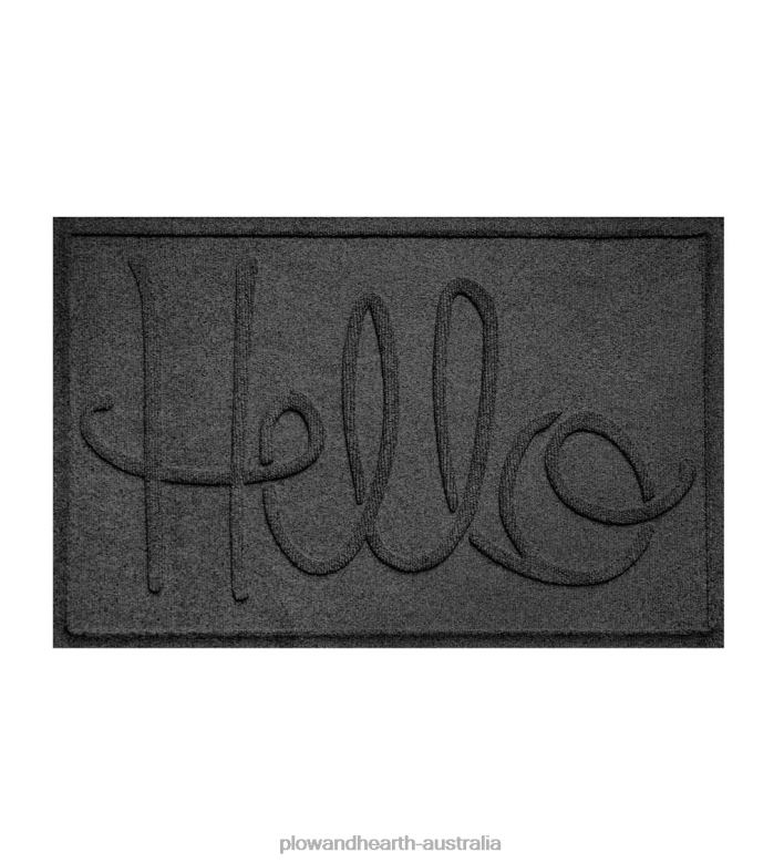 Plow & Hearth Waterhog Indoor/Outdoor Hello Doormat, 2' x 3' - Blue P22BD1041 Yard & Garden