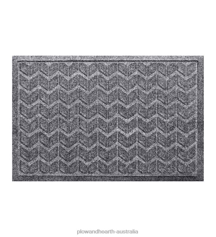 Plow & Hearth Waterhog Machine Washable Chevron Doormat - Granite P22BD1071 Yard & Garden