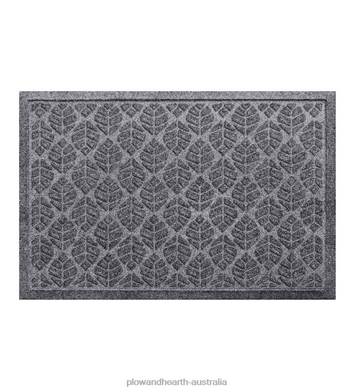 Plow & Hearth Waterhog Machine Washable Leaf Doormat - Coal P22BD1020 Yard & Garden