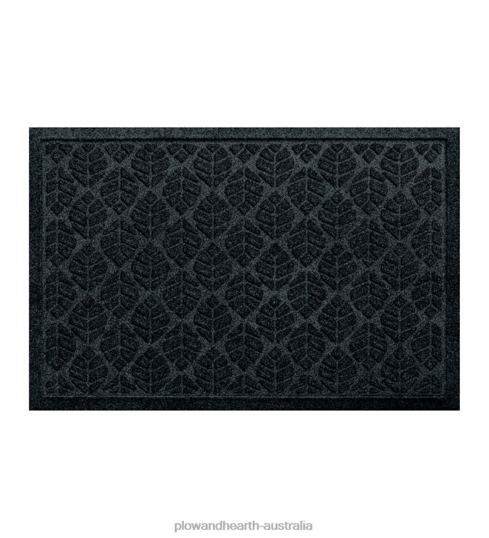 Plow & Hearth Waterhog Machine Washable Leaf Doormat - Coal P22BD1020 Yard & Garden