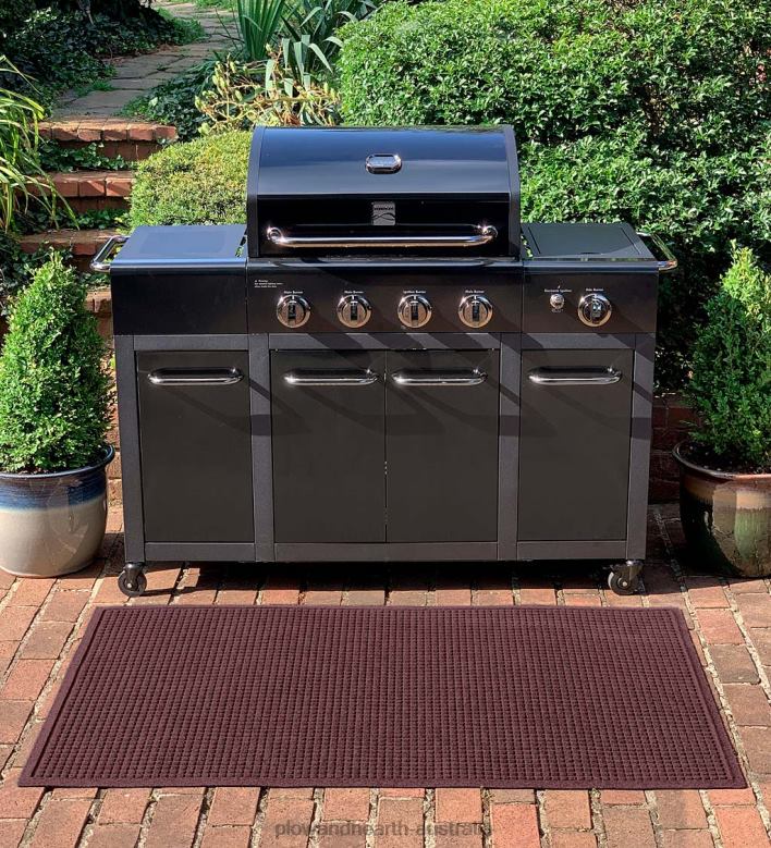 Plow & Hearth Waterhog Square Pattern Grill Mat - Bordeaux P22BD1065 Yard & Garden