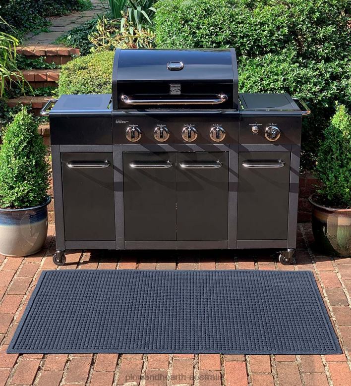 Plow & Hearth Waterhog Square Pattern Grill Mat - Bordeaux P22BD1065 Yard & Garden