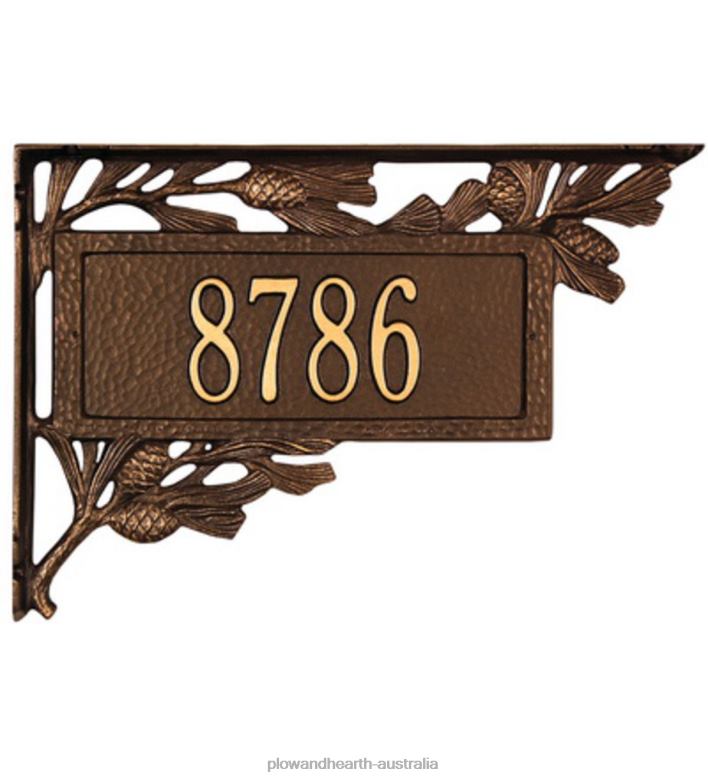 Plow & Hearth American-Made Personalized Pine Cone 2-Sided Mailbox Address Marker In Cast Aluminum - Black P22BD724 Yard & Garden