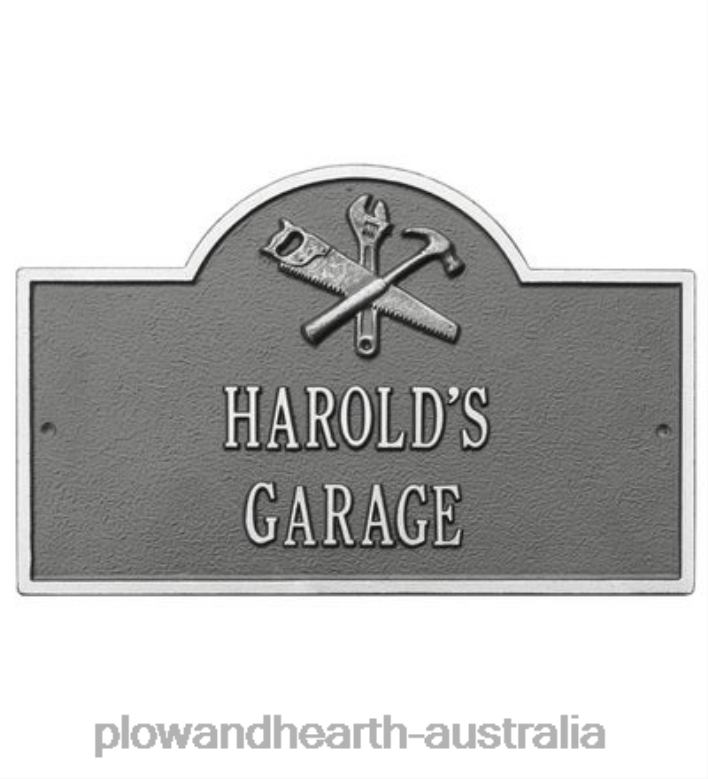 Plow & Hearth Workshop Arch Personalized Plaque - Black/Gold P22BD722 Yard & Garden