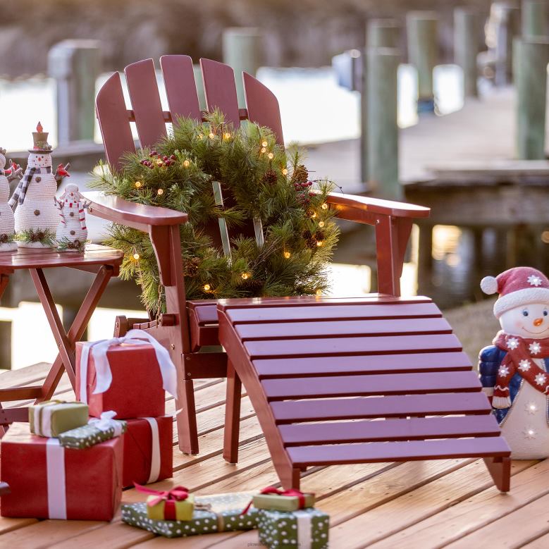 Plow & Hearth Eucalyptus Wood Adirondack Outdoor Furniture P22BD675 Yard & Garden