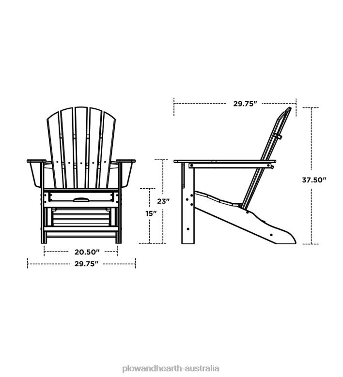Plow & Hearth POLYWOOD Adirondack Furniture P22BD679 Yard & Garden
