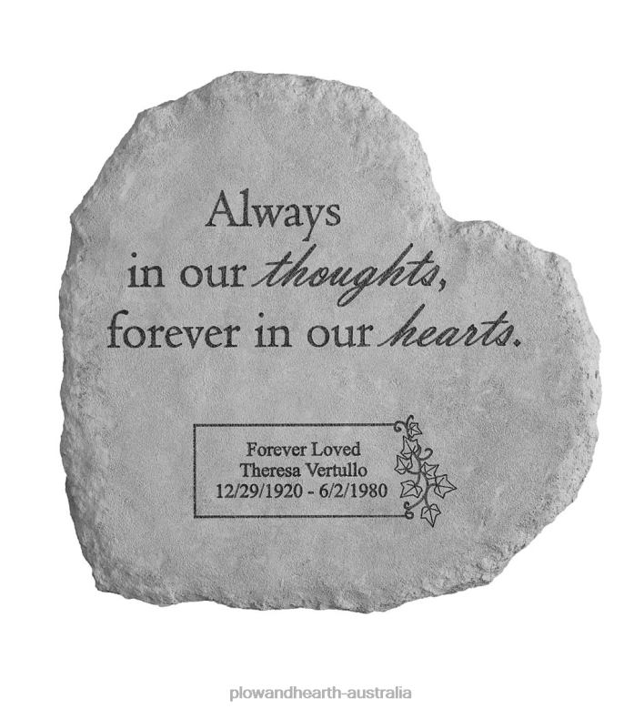 Plow & Hearth Personalized Always Memorial Heart Garden Stone P22BD697 Yard & Garden