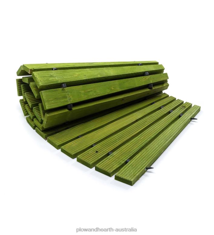 Plow & Hearth 4'L Roll-Out Green Curved Hardwood Pathway P22BD693 Yard & Garden