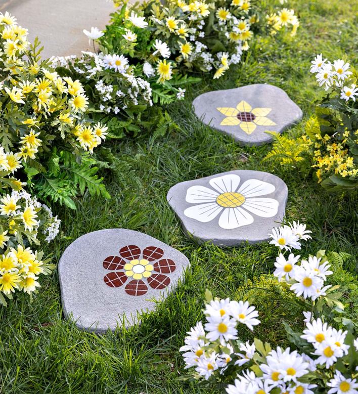 Plow & Hearth Mosaic Stepping Stone - Yellow P22BD691 Yard & Garden