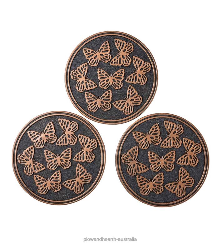 Plow & Hearth Recycled Rubber Stepping Stones, Set of 3 - Golden Bees P22BD690 Yard & Garden