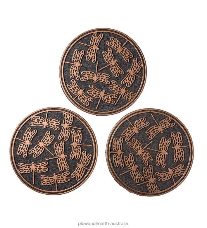 Plow & Hearth Recycled Rubber Stepping Stones, Set of 3 - Golden Bees P22BD690 Yard & Garden